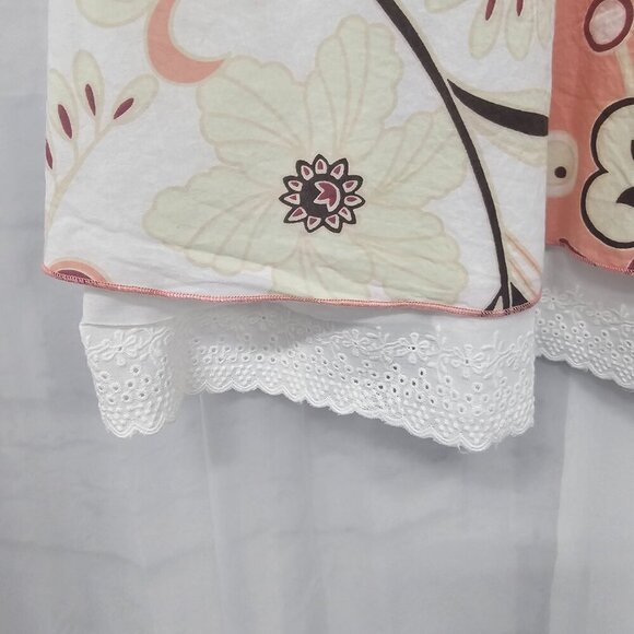 Apostrophe Pink Green Floral Skirt Retro Y2K Boho Eyelet Fairy Festival 10 - Picture 4 of 14